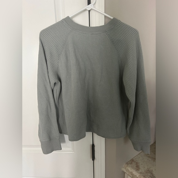 Old Navy Waffle Knit Henley Sweater Medium Green Women’s - Picture 4 of 10